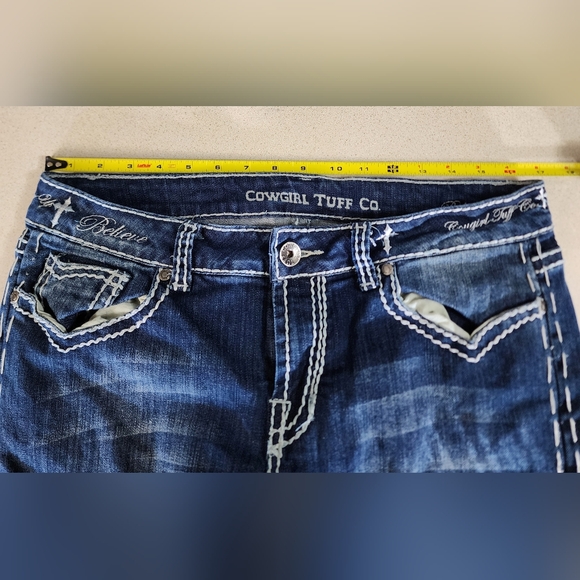 Cowgirl Tuff Co. Women's Western Jeans  - Believe It's Possible 32x31 Bootcut - Picture 14 of 16